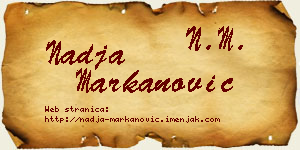 Nadja Markanović vizit kartica